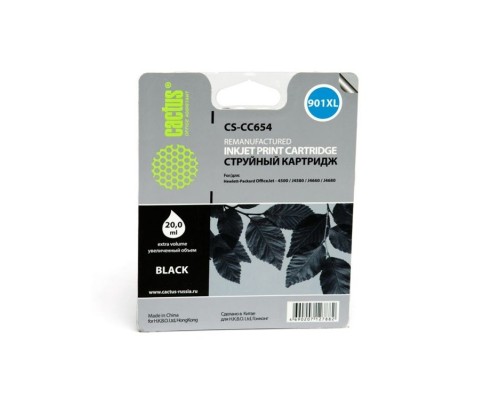 [расходные материалы] Картридж струйный Cactus CS-CC654 №901XL черный для HP DJ 4500/J4580/J4660/J4680 (18мл)