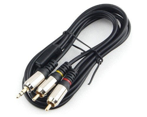 [кабели] Кабель аудио Cablexpert CCAB-02-35M2RM-1.5MB. 3.5 джек(M)/2х RCA (M), черный, 1.5м, блистер