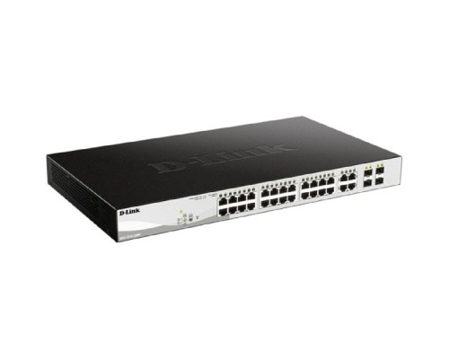 [Сетевое оборудование] D-Link DGS-1210-28MP/FL1A PROJ Управляемый L2 коммутатор с 24 портами 10/100/1000Base-T и 4 комбо-портами 100/1000Base-T/SFP (24 порта PoE 802.3af/at, РоЕ-бюджет 370 Вт)