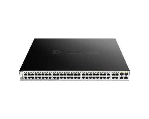 [Сетевое оборудование] D-Link DGS-1210-52MP/FL1A Управляемый L2 коммутатор с 48 портами 10/100/1000Base-T и 4 комбо-портами 100/1000Base-T/SFP (48 портов PoE 802.3af/at, PoE-бюджет 370 Вт)