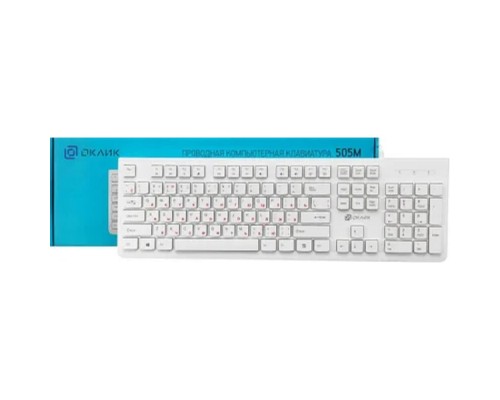 [Клавиатура] Клавиатура Oklick 505M белый USB slim {1196547}