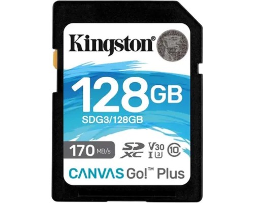 [Карта памяти ] SecureDigital 128Gb Kingston Canvas Go Plus SDXC UHS-I U3 V30 (170/90 Mb/s) SDG3/128GB