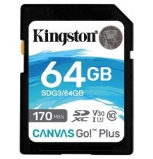 SecureDigital 64Gb Kingston Canvas Go Plus SDXC UHS-I U3 V30 SDG3/64GB
