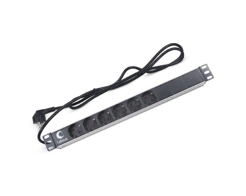 [Cabeus Аксессуары к монтажным шкафам] Cabeus PDU-6P-2EU Блок евророзеток для 19