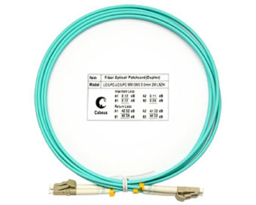 [Cabeus Патч-корды волоконно-оптические, пигтейлы] Cabeus FOP-50-LC-LC-2m Шнур оптический duplex LC-LC 50/125 mm OM3 2м LSZH