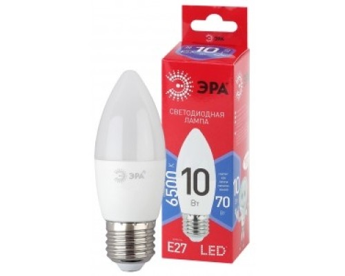 [ЭРА Светодиодные лампы] Эра Б0045338 Лампочка светодиодная RED LINE LED B35-10W-865-E27 R E27 / Е27 10Вт свеча холодный дневной свет