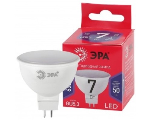 [ЭРА Светодиодные лампы] Эра Б0045351 Лампочка светодиодная RED LINE LED MR16-7W-865-GU5.3 R GU5.3 7 Вт софит холодный дневной свет 