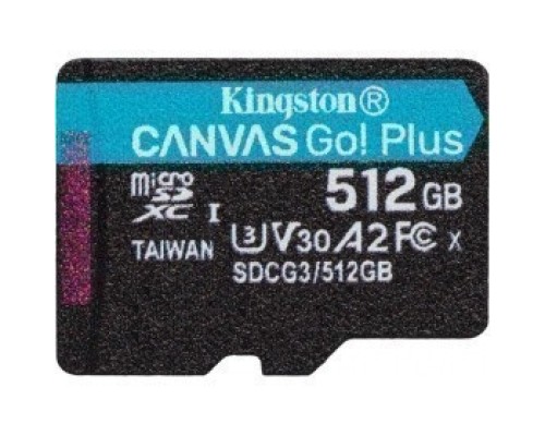 [Карта памяти ] Micro SecureDigital 512GB Kingston Class 10 UHS-I U3 V30 Canvas Go Plus 170MB/s 