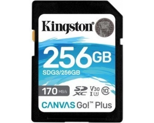 [Карта памяти ] SecureDigital 256Gb Kingston Canvas Go Plus SDXC UHS-I U3 V30 (170/90 Mb/s) SDG3/256GB