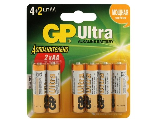[Батарейка] GP 15AU4/2-CR6 Ultra 72/720 (GP 15AUA214/2-2CRSBC6) (6 шт. в уп-ке)