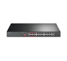 TP-Link TL-SL1226P Неуправляемый коммутатор с 24 портами PoE+ 10/100 Мбит/с и 2 комбинированными портами RJ45/SFP