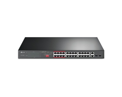 [Сетевое оборудование] TP-Link TL-SL1226P Неуправляемый коммутатор с 24 портами PoE+ 10/100 Мбит/с и 2 комбинированными портами RJ45/SFP