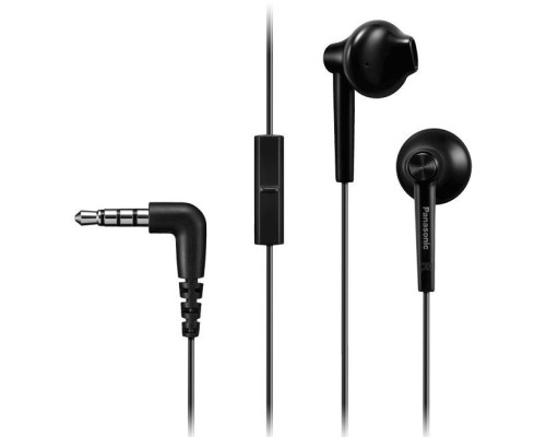 [Наушники] Panasonic RP-TCM55GC-K внутриканальные 10-24000Гц 1.2м 3.5мм 109дБ микрофон черные [RP-TCM55GC-K]