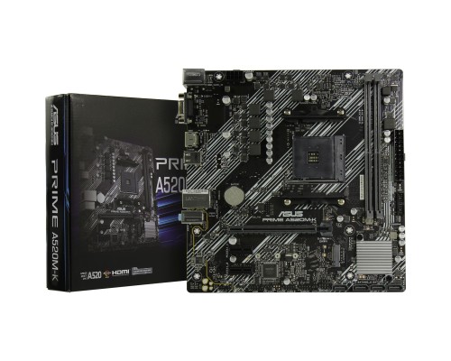 [Материнская плата] ASUS PRIME A520M-K (Socket AM4, mATX, 2xDDR4(64GB),  VGA/HDMI 2.1, 1xPCIe 3.0x16/2xPCIe 3.0, 1xLAN, 4xSATA 6Gb/s, 1xM.2, 4xUSB 3.2, 2xUSB 2.0, 1xPS/2)