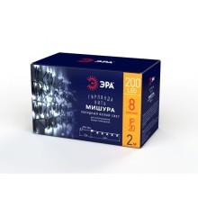 ЭРА Б0047969 Гирлянда LED Нить Мишура 2 м зеленый провод, холодный свет,  220V, IP20
