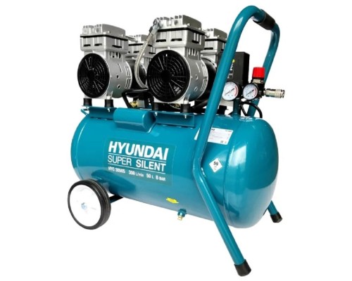 [Компрессоры] HYUNDAI HYC 3050S Компрессор поршневой, безмасляный { 300 л/мин, 230 В, 1400 об/мин., ресивер 50 л, поршней 4 шт., давление 8 бар., 36.5 кг }