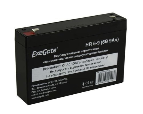 [батареи] Exegate EX285851RUS Аккумуляторная батарея HR 6-9 (6V 9Ah 634W, клеммы F1)