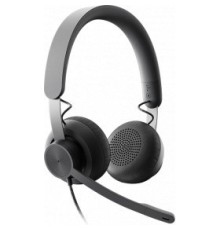 Наушники с микрофоном Logitech Zone Wired Teams черный матовый 1.9м накладные USB оголовье (981-000870)