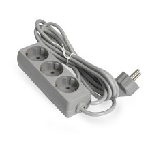 Exegate EX285808RUS Удлинитель ExeGate ECE-3-5G (3 евророзетки с заземлением, 5м, серый)
