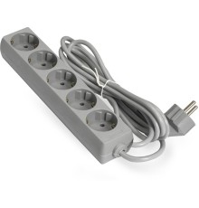 Exegate EX285820RUS Удлинитель ExeGate ECE-5-1.8G (5 евророзетки с заземлением, 1.8м, серый)
