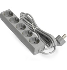 Exegate EX285826RUS Удлинитель ExeGate ECE-5-5G (5 евророзетки с заземлением, 5м, серый)