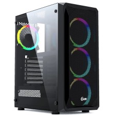 Powercase CMIZB-L4 Корпус Mistral Z4 Mesh LED, Tempered Glass, 4x 120mm 5-color fan, чёрный, ATX  (CMIZB-L4)