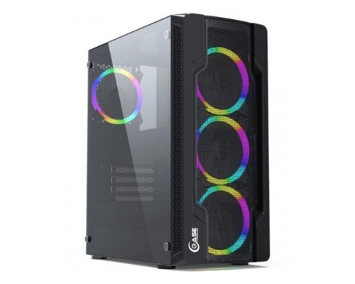 [Корпус] Powercase CMIXB-L4 Корпус Mistral X4 Mesh LED, Tempered Glass, 4x 120mm fan, чёрный, ATX  (CMIXB-L4)