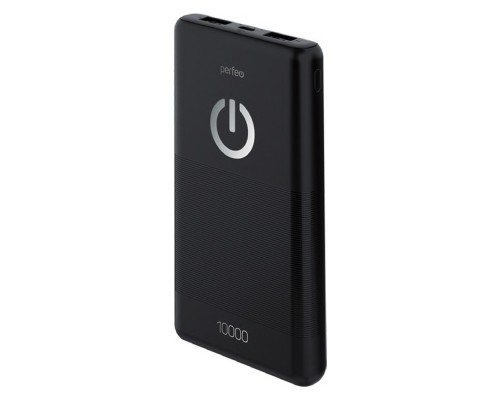 [Аксессуар] Perfeo Powerbank 10000 mah + Micro usb /In Micro usb /Out USB 1 А, 2.1A/ Black (PF_B4296)