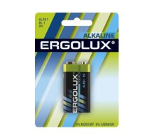 Ergolux  6LR61 Alkaline BL-1 (6LR61 BL-1, батарейка,9В)  (1 шт. в уп-ке) 