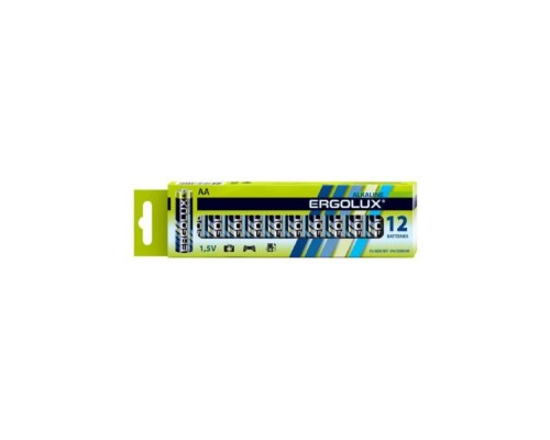 [Батарейка] Ergolux  LR6 Alkaline BP-12 (LR6 BP-12, батарейка,1.5В) (12 шт. в уп-ке)