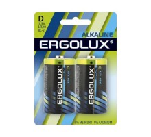 Ergolux..LR20 Alkaline BL-2 (LR20 BL-2, батарейка,1.5В)  (2 шт. в уп-ке)