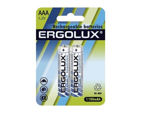 [Аккумулятор] Ergolux AAA-1100mAh Ni-Mh BL-2 (NHAAA1100BL2, аккумулятор,1.2В)  (2 шт. в уп-ке)