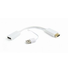 Cablexpert Конвертер HDMI->DisplayPort, HD19M+USBxHD20F, белый (DSC-HDMI-DP-W)