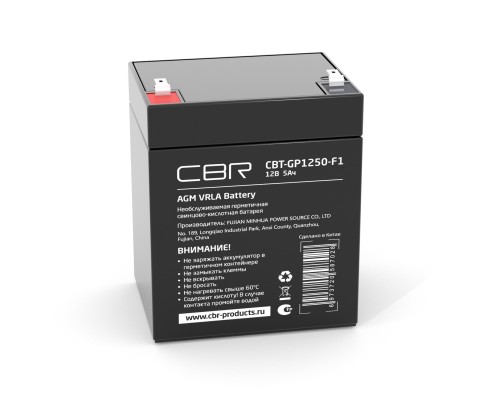 [батареи] CBR Аккумуляторная VRLA батарея CBT-GP1250-F1 (12В 5Ач), клеммы F1