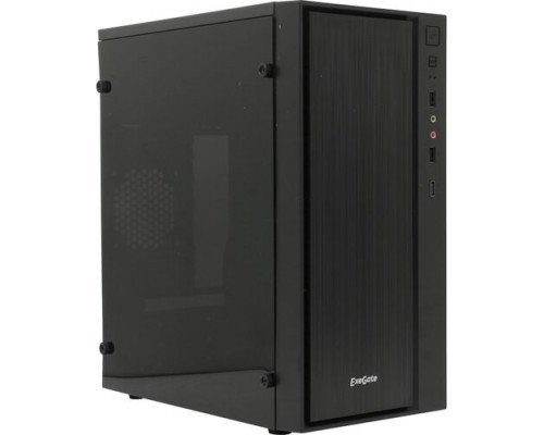 [Корпуса] Exegate EX283753RUS Корпус Minitower ExeGate mEVO-9301-RGB-700W-12 (mATX, БП 700NPX с вент. 12см, с окном, 2*USB+1*USB3.0, HD аудио, черный с RGB подсветкой)