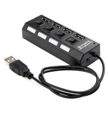 Gembird Концентратор USB 2.0 UHB-243-AD с подсветкой и выключателем, 4 порта, блистер (UHB-243-AD)