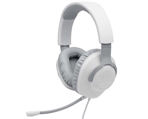 [Наушники] Наушники с микрофоном JBL Quantum 100 белый 1.2м мониторные оголовье (JBLQUANTUM100WHT)