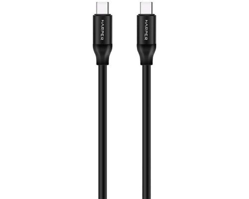 [кабели] Harper Type-C - Type-C, SCH-770 Black (Кабель (ПВХ) для зарядки и синхронизации, 3A, Быстрая зарядка, Power Delivery 60W, Металлический штекер)
