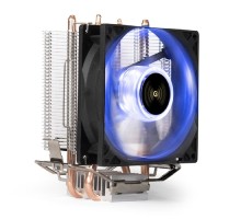 Exegate EX286297RUS Кулер ExeGate Wizard EXX200-PWM.BLUE (Al+Copper, 2 тепл.трубки, LGA775/1150/1151/1155/1156/1200/1700/AM2/AM2+/AM3/AM3+/AM4/FM1/FM2/754/939/940, TDP 80W, Fan 90mm, PWM, 800-2400RPM