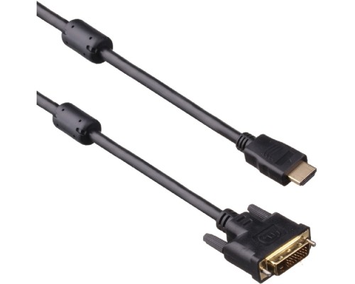 [кабели] ExeGate EX191101RUS Кабель HDMI-DVI ExeGate EX-CC-HDMIM-DVIM-1.8 (19M/25M, dual link, 2 фильтра, 1,8м, позолоченные контакты)