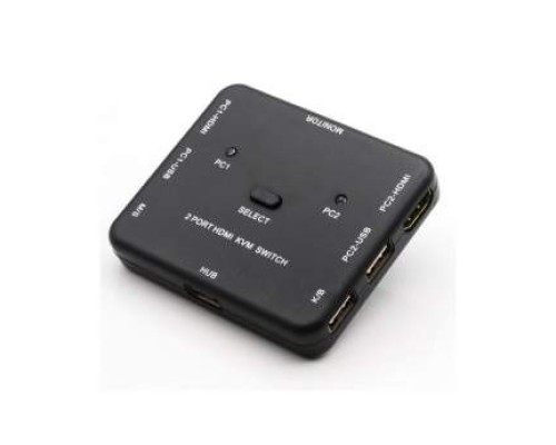 [переходник] ORIENT HS21, HDMI KVM переключатель на 2 устройства, порты HDM + 2xUSB (клавиатура+мышь), поддержка 4K@30Hz, кнопка переключения на корпусе, не требуется внешнее питание (31066)