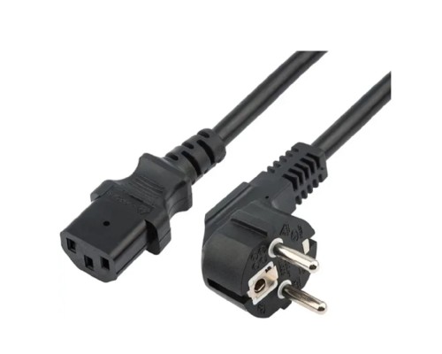 [Кабели USB и переходники] Rexant (11-1136) Шнур сетевой, вилка угловая СЕЕ 7/7(Schuko) - разъем IEC 320 C13, кабель 3x1,5 мм?, длина 0,5 метра, черный (PVC пакет) 