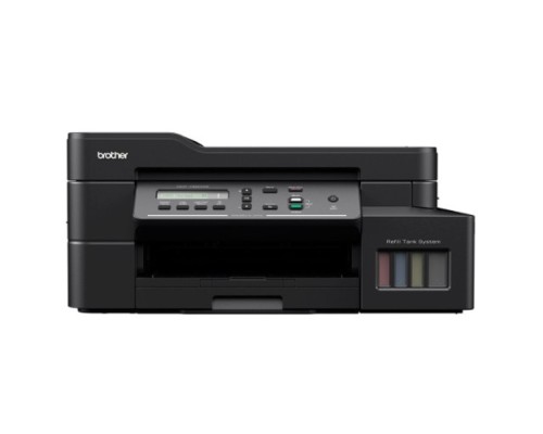 [Принтер] Brother DCP-T820DW МФУ, А4, цветной струйный, 17/16,5 стр/мин, 128Мб, дуплекс, ADF20,WiFi,LAN, обх.лоток 80л, старт.картр.2xBK,1xCMY(DCPT820DWR1)