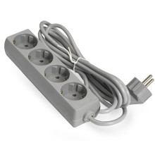 Exegate EX285814RUS Удлинитель ExeGate ECE-4-3G (4 евророзетки с заземлением, 3м, серый)