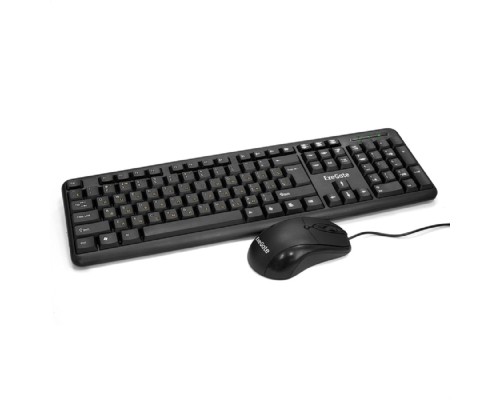 [Клавиатуры] Exegate EX286204RUS Комплект ExeGate Professional Standard Combo MK120 (клавиатура влагозащищенная 104кл.+ мышь оптическая 1000dpi,3 кнопки и колесо прокрутки; USB,длина кабелей 1,5м,черный,ColorBox) 