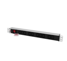 REM Блок розеток Rem-10 с выкл., 12 IEC 60320 C13, 10 A, алюм., 19