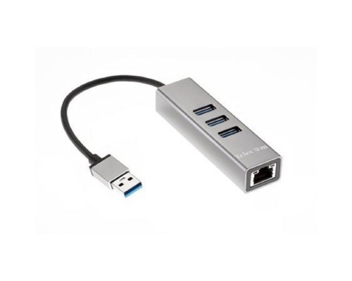 [кабели] Telecom Переходник USB 3.0 -->RJ-45 1000Mbps +3 USB3.0, Aluminum Shell, 0.2м Telecom <TA311U>