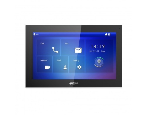 [Видеодомофоны] DAHUA DH-VTH5441G Монитор видеодомофона IP 10 дюймовый, черный, ёмкостной сенсорный экран, встроенная карта памяти до 8Гб, питание DC 12В/PoE