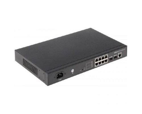 [Коммутаторы] DAHUA DH-PFS4210-8GT-150 10-портовый гигабитный управляемый коммутатор с PoE, уровень L2, 8xRJ45 1Gb PoE, 2xSFP 1Gb, суммарно 150Вт, коммутация 20 Гбит/с, MAC-таблица 8К, металл