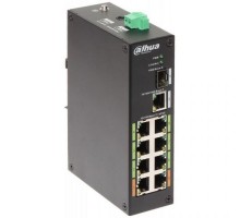 DAHUA DH-LR2110-8ET-120 8-портовый неуправляемый коммутатор с ePoE, уличное исполнение, 8xRJ45 1Gb ePoE, 1xRJ45 1Gb + 1xSFP 1Gb uplink, суммарно 120Вт, коммутация 8.8 Гбит/с, MAC-таблица 8К